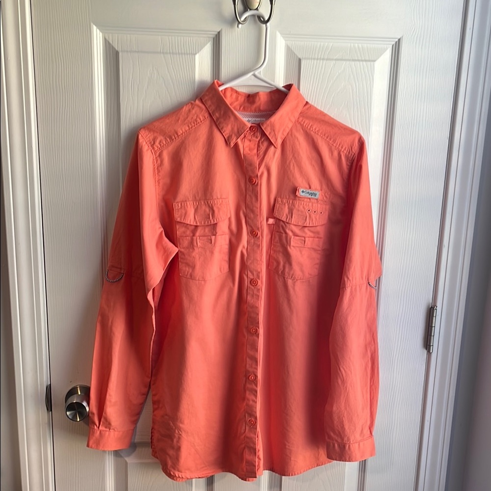Columbia Vibrant Orange Long Sleeve Women’s Shirt Size M
